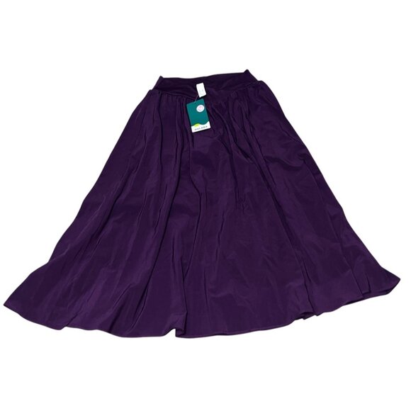 Halara Breezeful Crossover High Waisted 2-in-1 Midi Flare Skirt sz Small Burgund - Picture 10 of 16